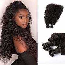 Curly I Tip Human Hair Extension Pre bonded Brazilian Remy Stick I Tip Hair Deep - $77.22