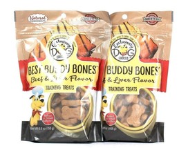 2 Exclusively Dog Cookies 5.5oz Best Buddies Bones Beef & Liver Training Treats 