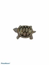 Swarovski Costume Jewelry Turtle Animal Gold Brooch Pin - $37.18