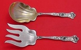 Peony by Wallace Sterling Silver Salad Serving Set 9&quot; Fhas 2pc - $435.20