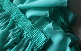 Blue Green Maxi Chiffon Skirt Silk Chiffon Maxi Skirt Wedding Chiffon Skirt image 9