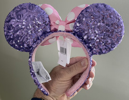 Disney Parks Lavender Pink Minnie Mouse Ears Headband NEW image 2