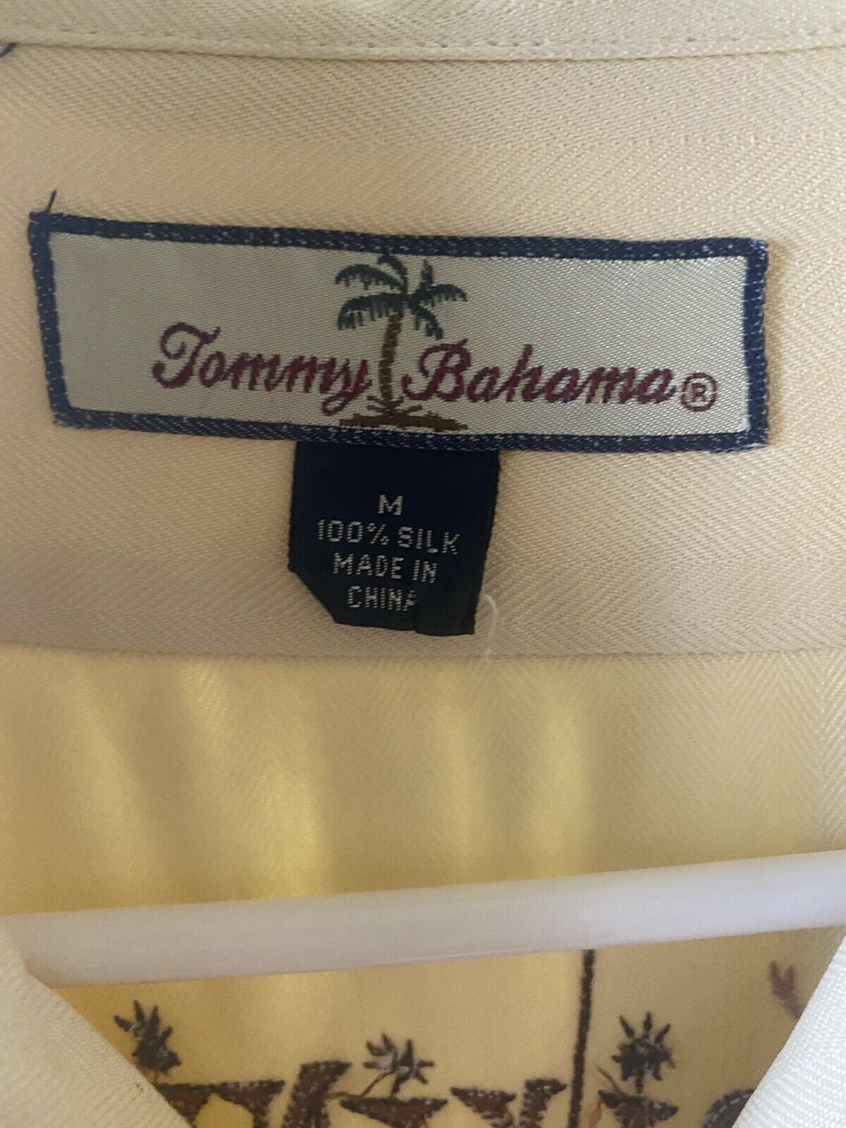 Tommy Bahama Vintage Hawaiian Aloha Yellow Silk Button Front Shirt ...