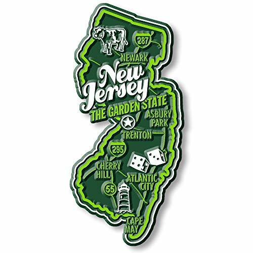 New Jersey Premium State Magnet by Classic Magnets, 1.6 x 3.5, Collectible Sou