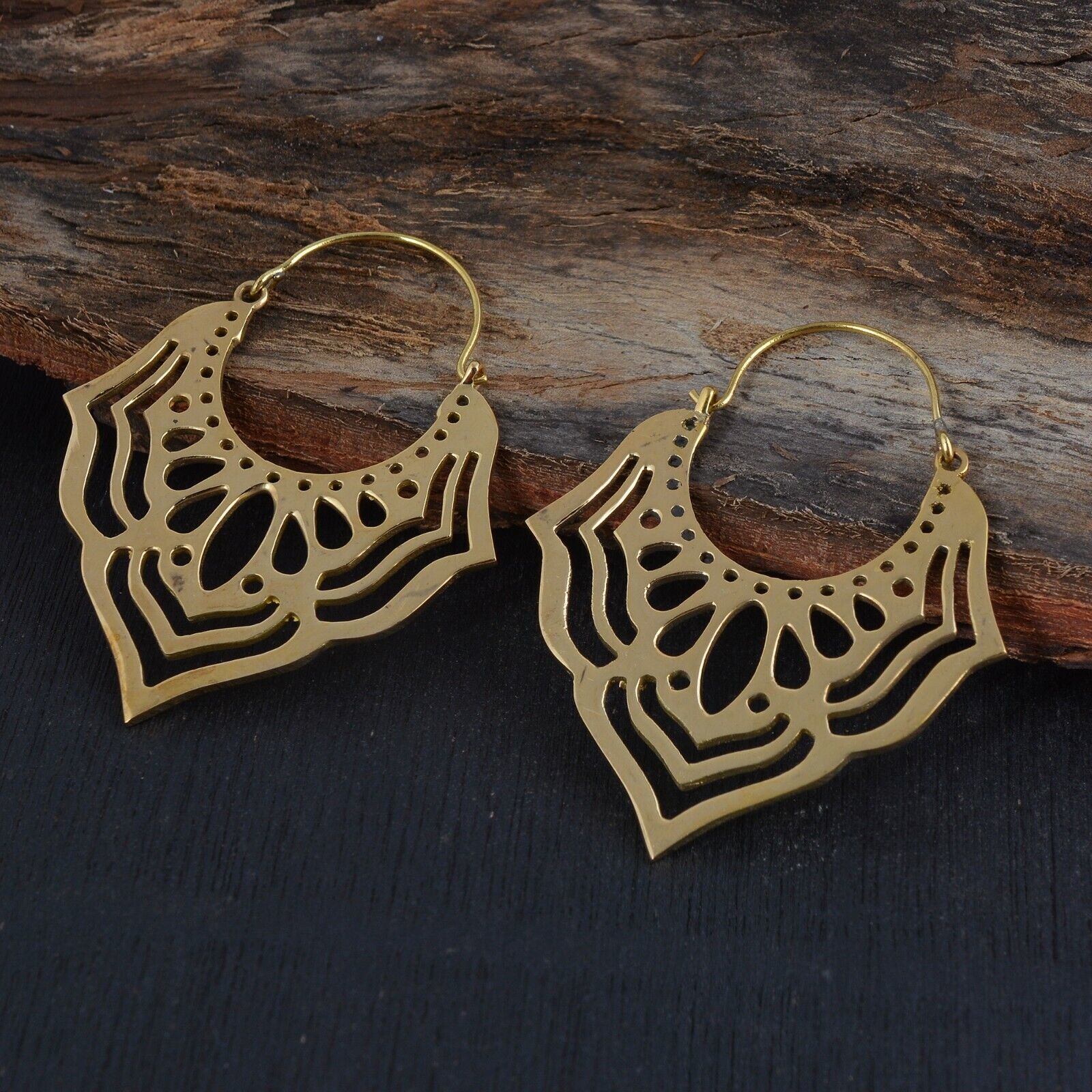 Primary image for Handmade Boho Hippie Design Gold Plated Hoop Earrings For Women fashion Jewelry 