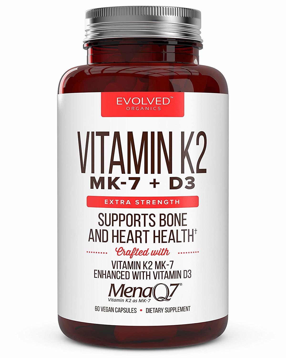 Premium Extra Strength Vitamin D3 K2 MK7 Supplement for Healthy Bones
