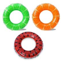 Inflatable Pool Floats 32.5&quot; (3 Pack), Fruit Pool Tubes for Swimming Poo... - $36.85