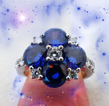 HAUNTED RING BLUE MOON WEALTH ATTRACTION GOLDEN ROYAL COLLECTION MAGICK - $505.77