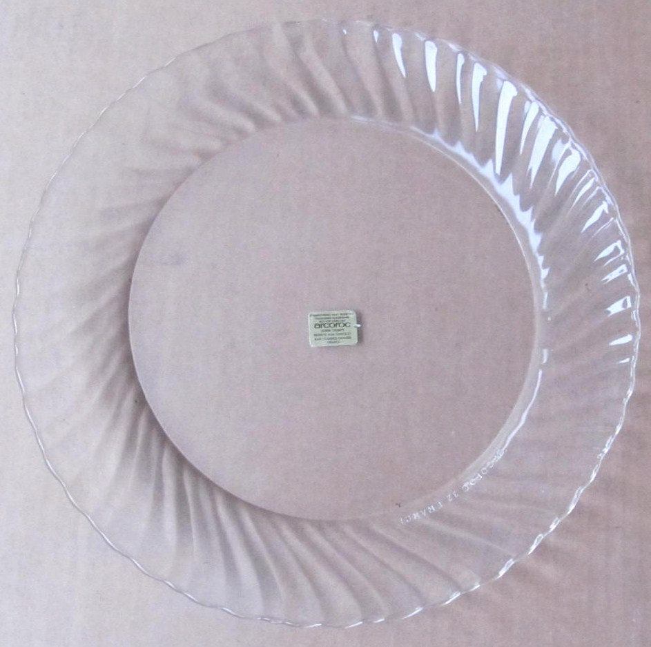 Dinner Plate 9 In Clear Glass Arcoroc Swirl And 50 Similar Items