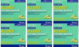 12 Pack Assured Allergy Plus Sinus Headache Pain Reliever Antihistamine - $54.99