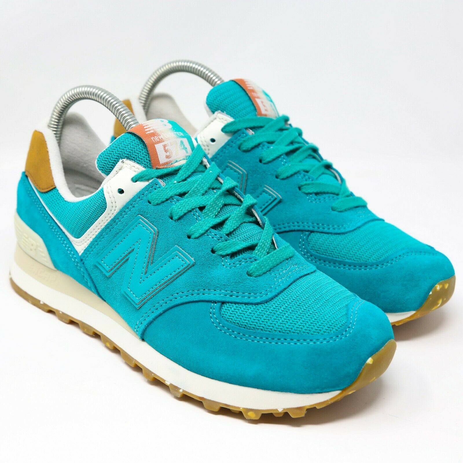 New Balance Womens Nb 574 Wl574xeb Aqua Teal Blue Size 7 Running Shoes Suede Run Athletic 4432