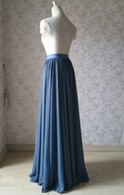 Wedding Maxi Silky Chiffon Skirt Dusty Blue Plus Size Chiffon Full Maxi Skirt image 6