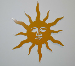 17" SUN FACE HEAVY DUTY STEEL METAL WALL ART HOME INDOOR OUTDOOR GARDEN DECOR image 2