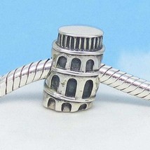 Fits Pandora Italy Pisa Tower 925 Sterling Silver European Charm Threaded 240690 - $29.99