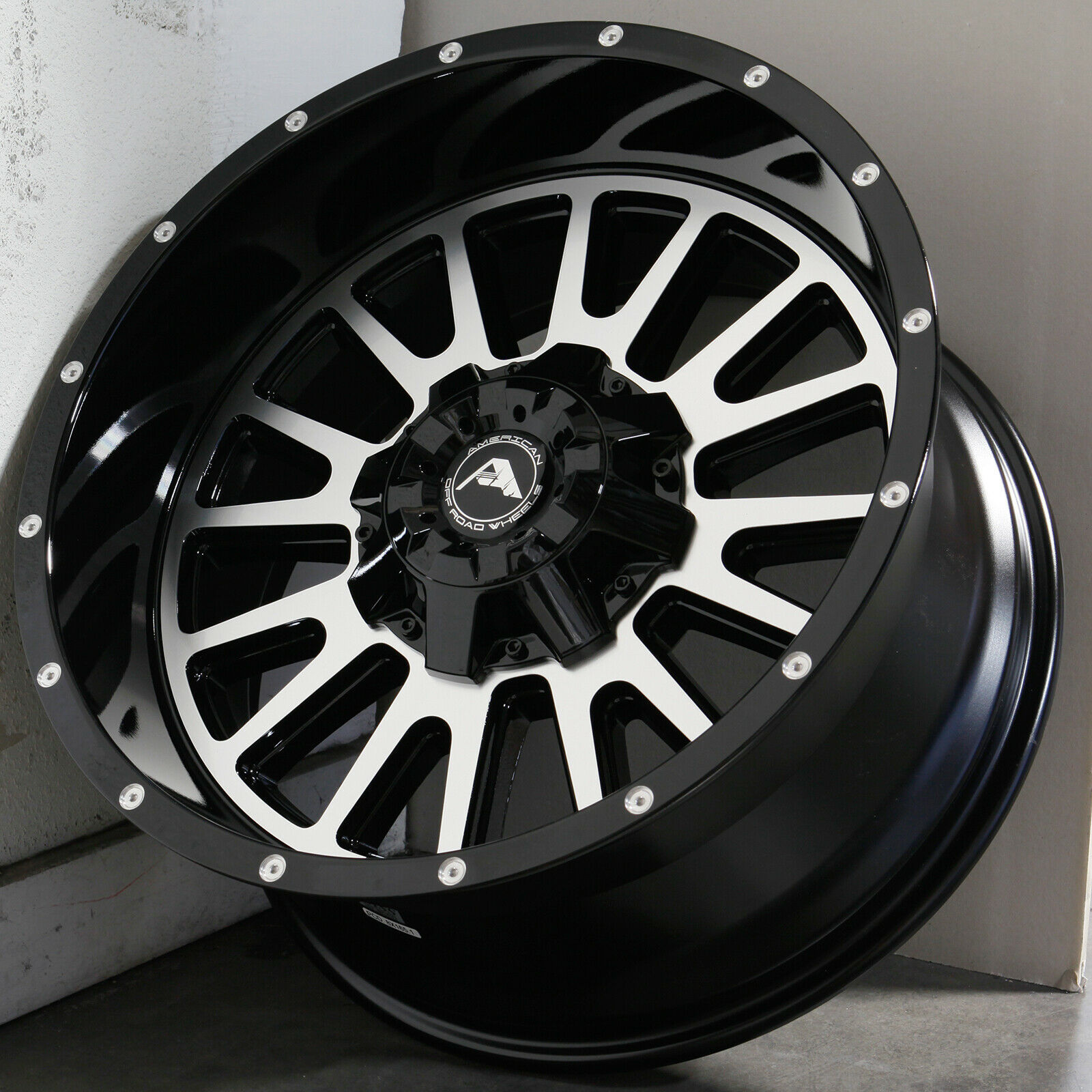 One 20x10 American Off-Road A105 5x150 -24 Black Machined Wheels Rims ...