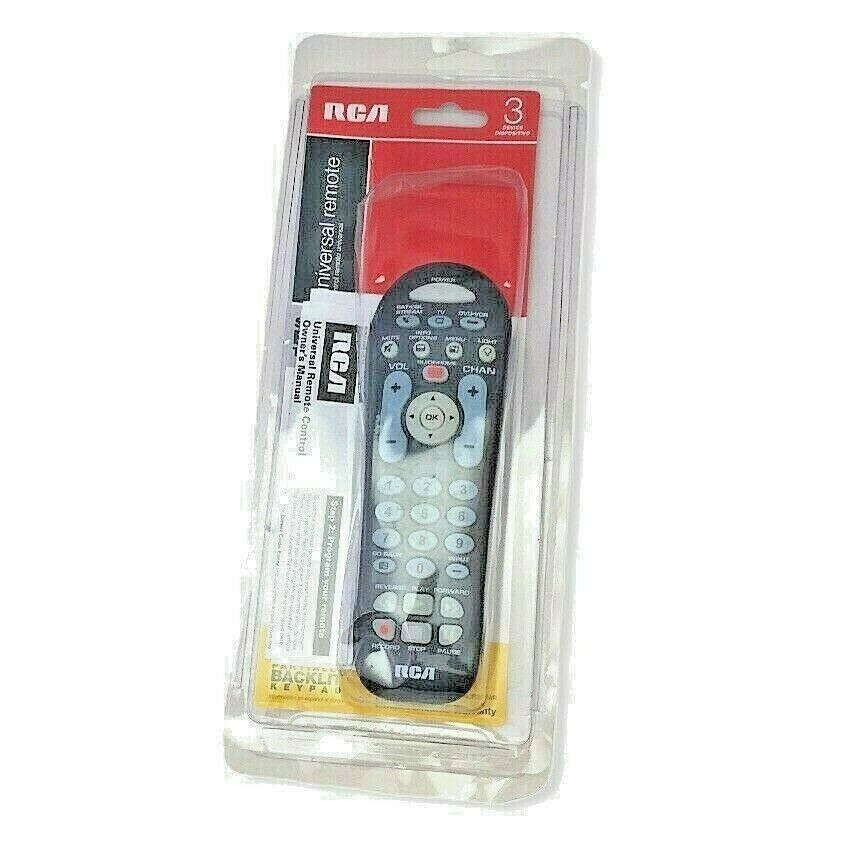 RCA Universal Remote Big Buttons RCR314WR 3 Device Partially Backlit