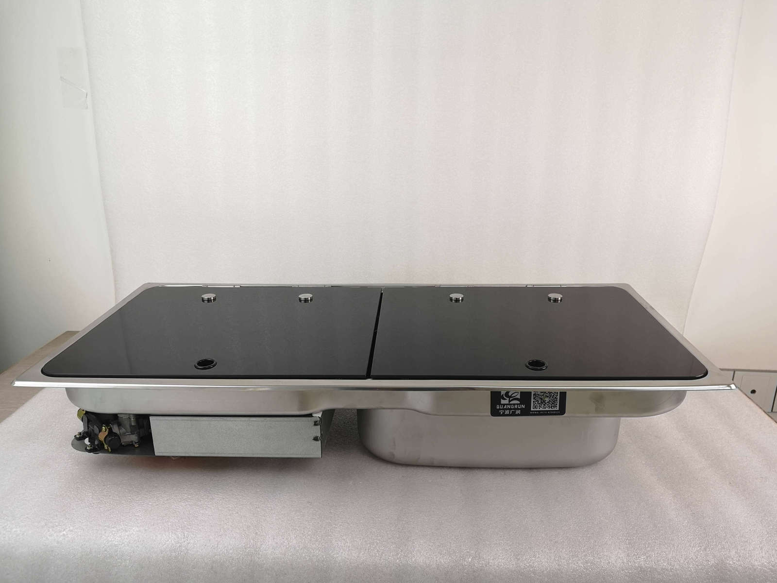 Boat RV 2 Burner Gas Stove Sink Combo 2 Tempered Glass Top775*365*150mm