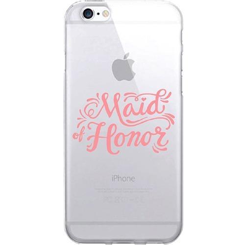 OTM Prints Clear Phone Case, Maid of Honor Pink - iPhone 7-7S