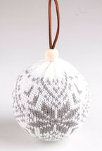 Knit Fair Isle Alpine Flower Design Christmas Ball Ornament NWT image 7