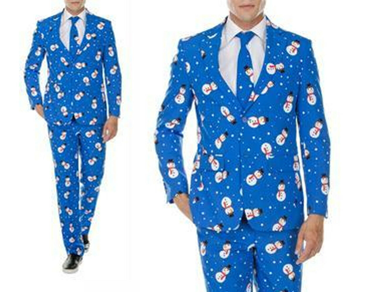 Braveman Men's Classic Christmas Snowman Suit - Blue - Size:38S x 32W ...