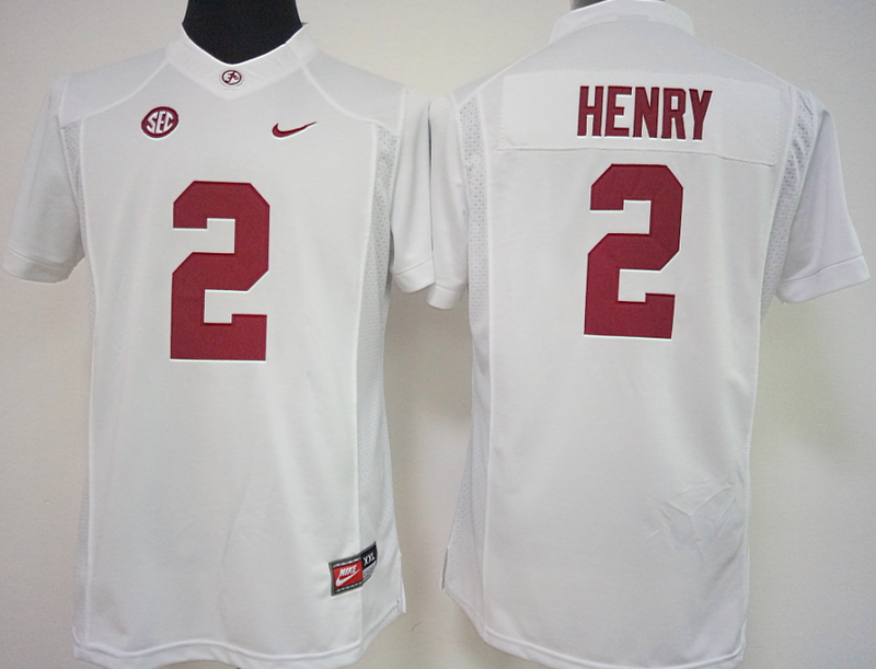 Women Alabama Crimson Tide 2 Derrick Henry White College Football