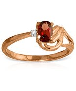 Galaxy Gold GG 0.46 Carat 14k Solid Rose Gold Ring with Natural Garnet a... - $337.58