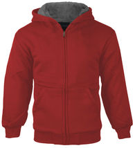 Boys Kids Toddler Athletic Soft Sherpa Lined Fleece Zip Up Hoodie Sweater Jacket image 10