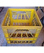 Vintage Ludwig Dairy Elgin, IL Plastic Yellow Milk Crate dirty - £46.42 GBP