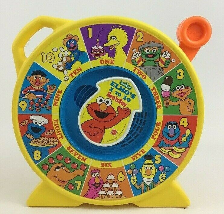 See 'n Say Elmo's 1 To 10 Talking Sesame Street Spinner Mattel Vintage 