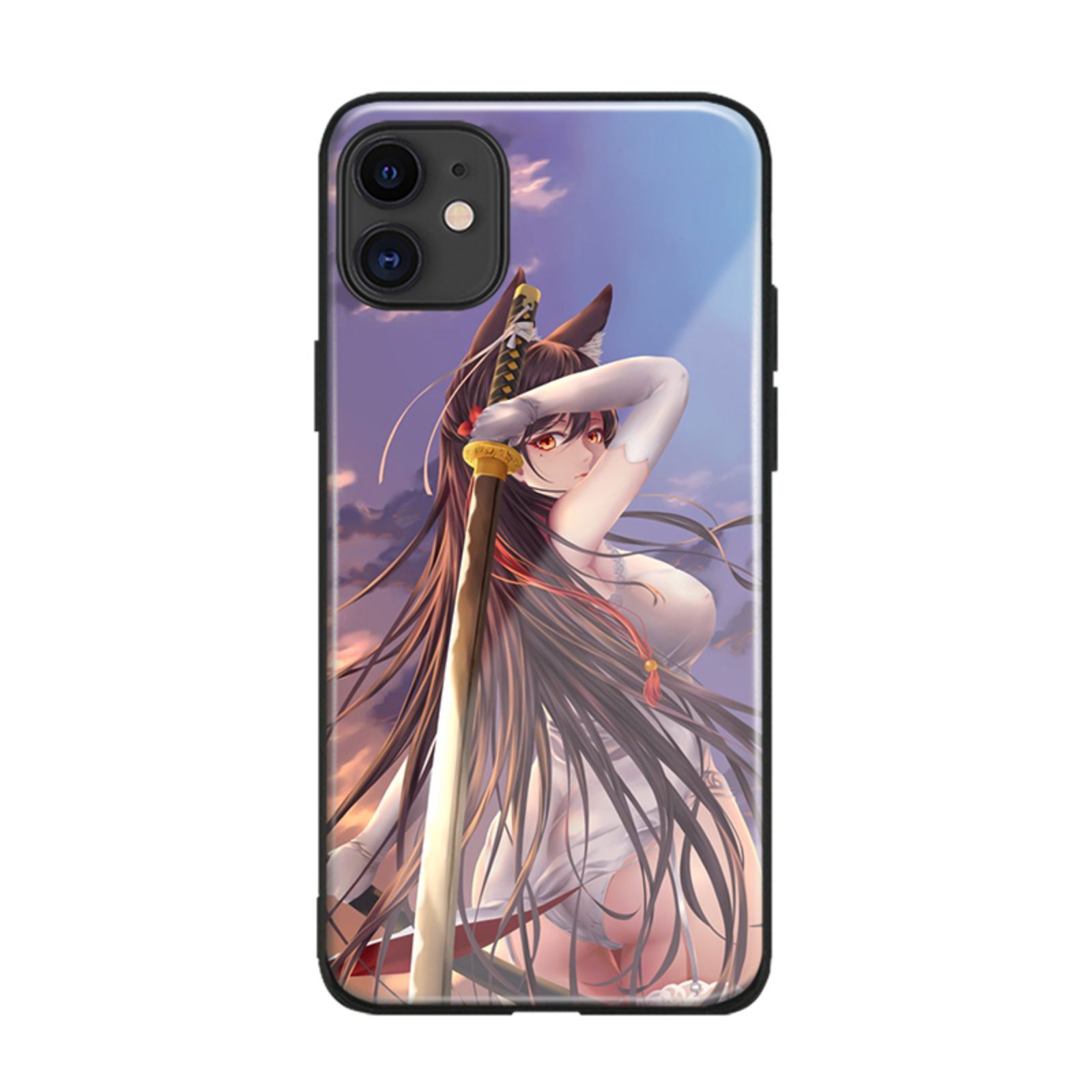 Atago Azur Lane Anime Tempered Glass Phone Case For Apple ...