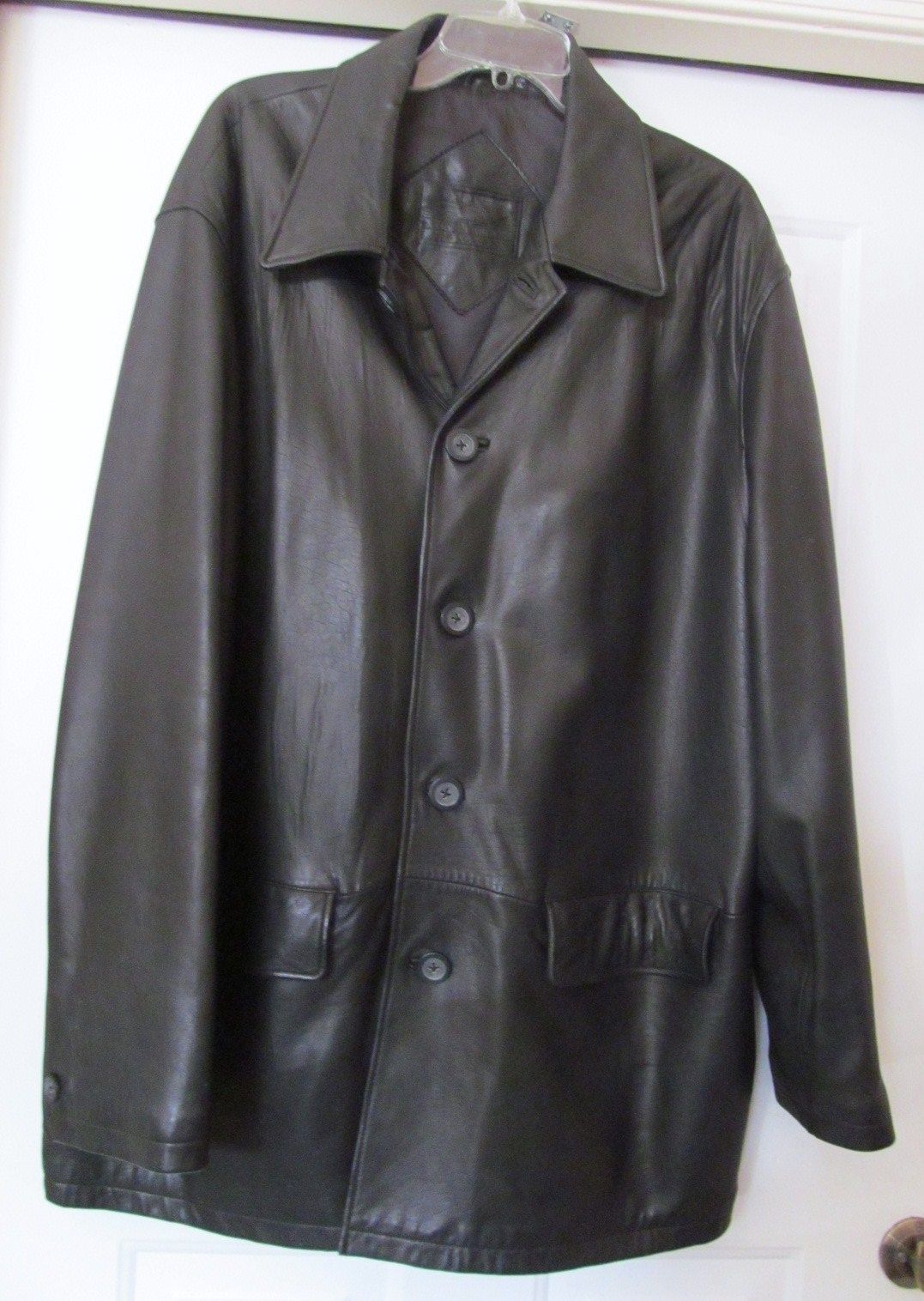 ROUNDTREE & YORKE MEN'S LAMBSKIN Leather Jacket Coat BLACK Size XL ...