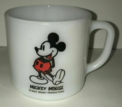 Federal Glass Mickey Mouse Mug Milk Glass Vintage Walt Disney Retro Heat Proof - $9.79