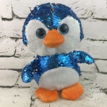 Adventure Planet Penguin Plush Blue Silver Flip-Sequined Stuffed Animal Toy  - $9.89