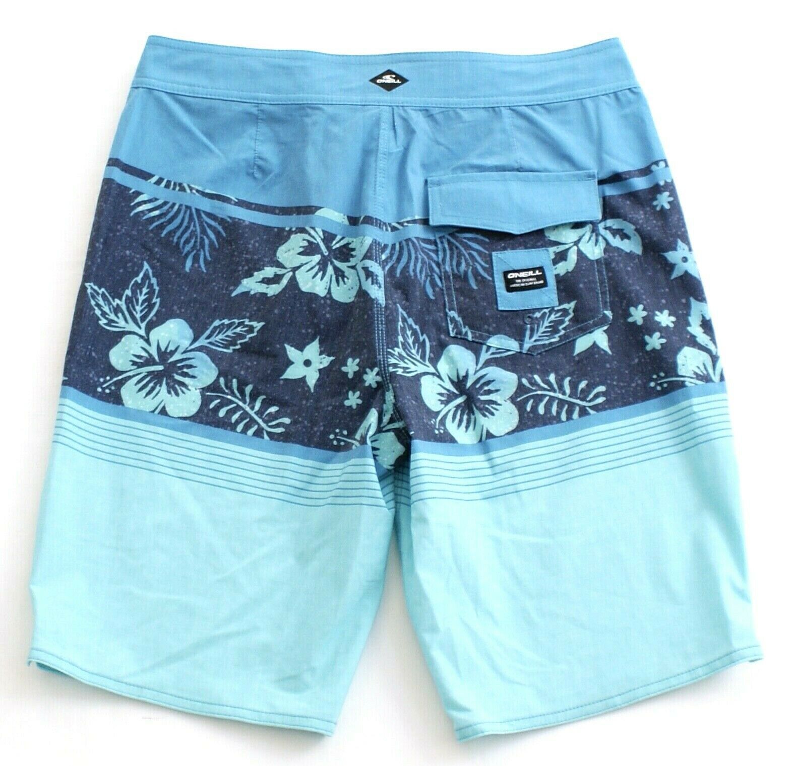 O'Neill Blue Floral Stretch Boardshorts Swim Trunks Men's NWT - Swimwear