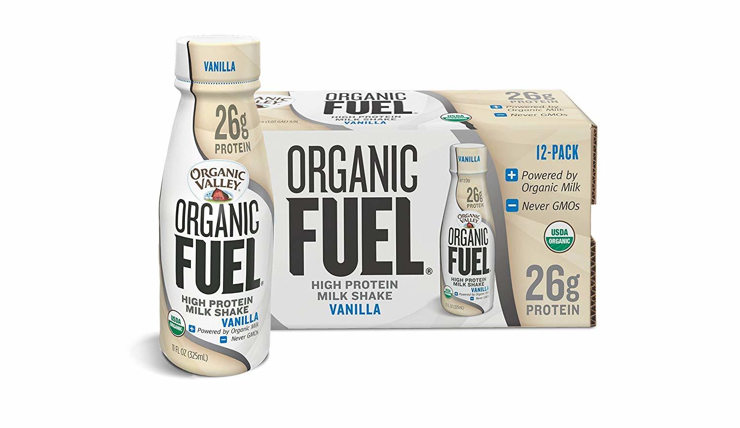 Organic Valley Fuel, Organic Milk Protein Shake, Vanilla, 11 oz Pack of