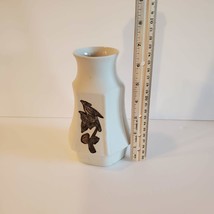 Limoges vase, made in Greece, white with embossed silver flower with bird image 6