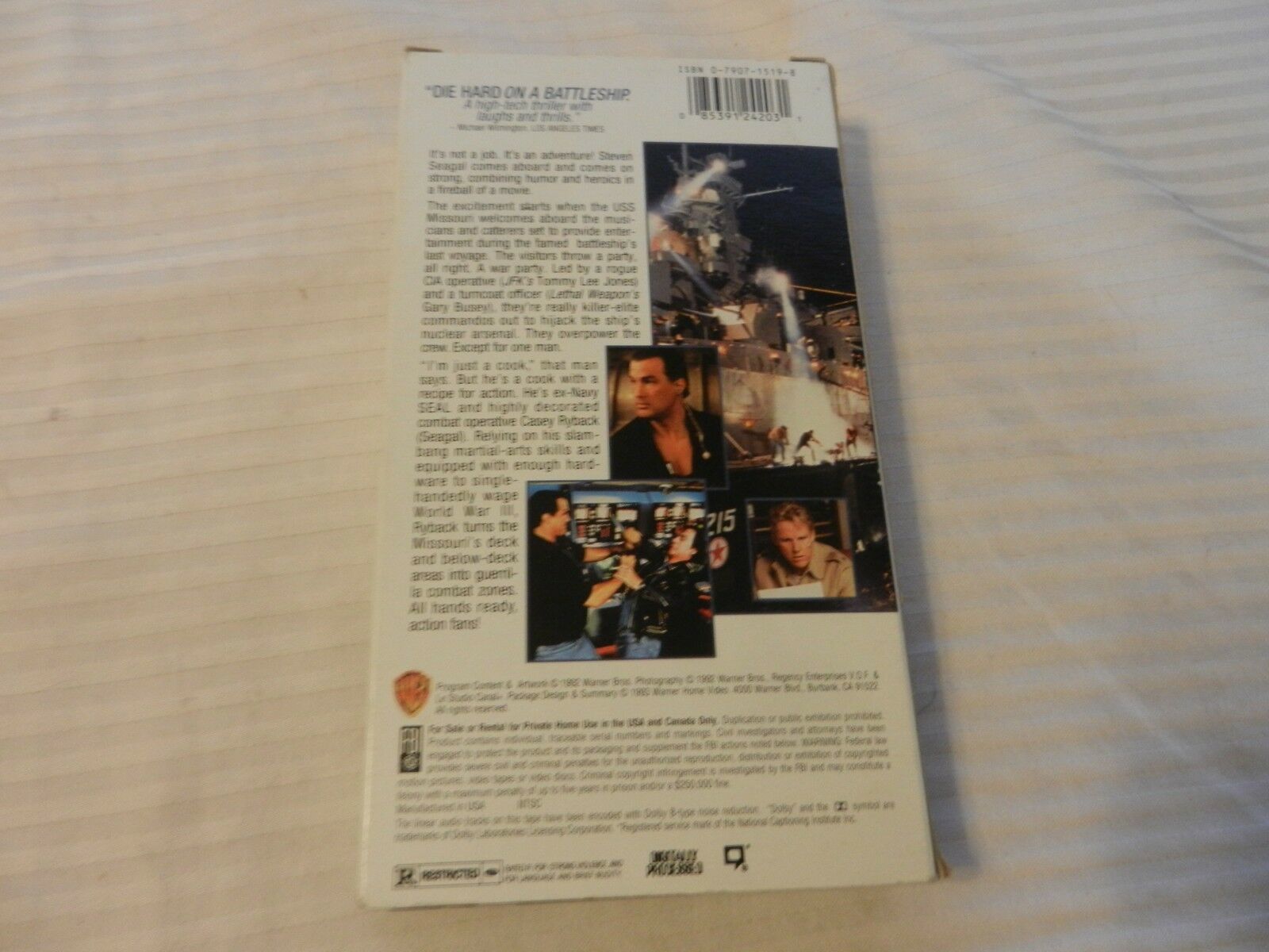 Under Siege (VHS, 1993) Steven Seagal, Tommy Lee Jones, Gary Busey ...