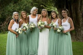 SAGE GREEN Bridesmaid Tulle Skirt Plus Size 2022 Wedding Skirt Outfit High Waist image 1