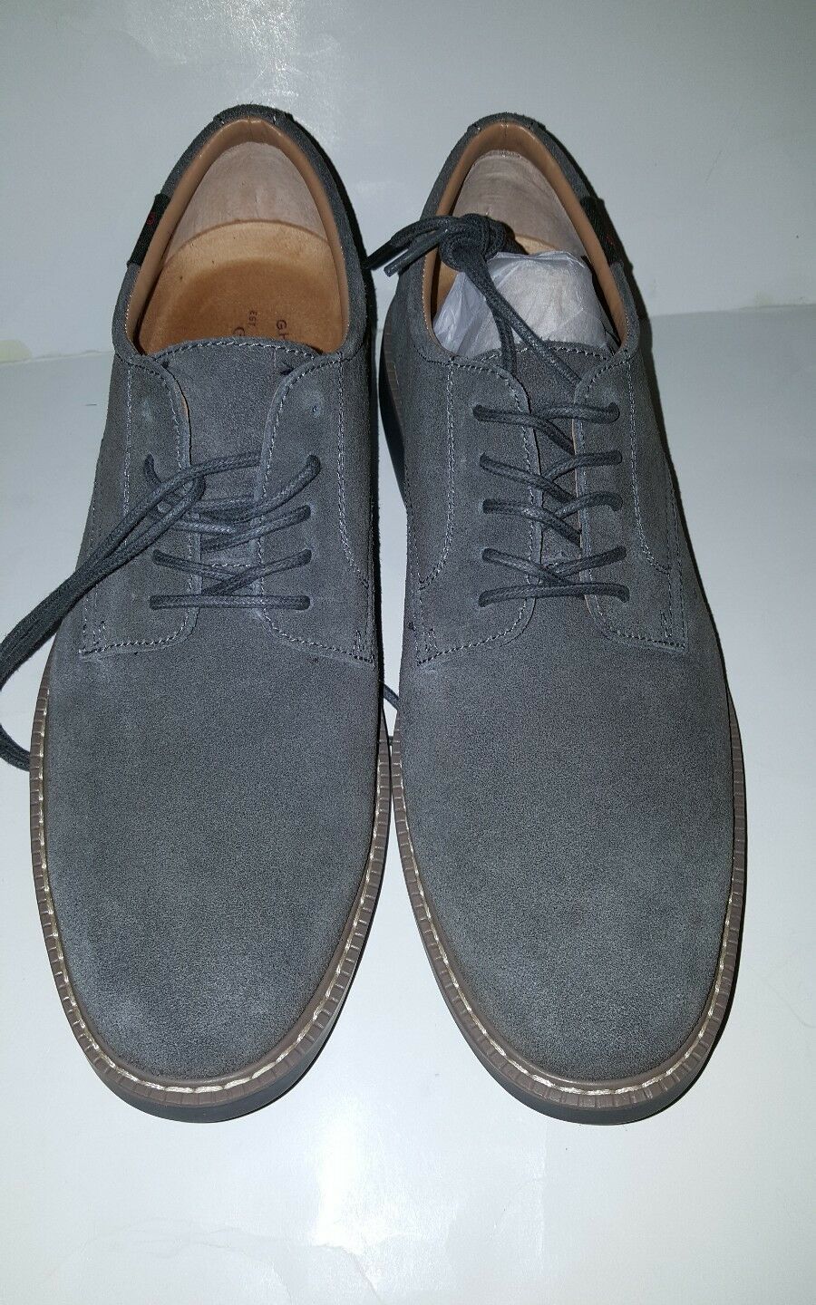 GH BASS PASADENA MEN'S OXFORD SHOES; LEATHER/ SUEDE/ GREY/00261915010 ...