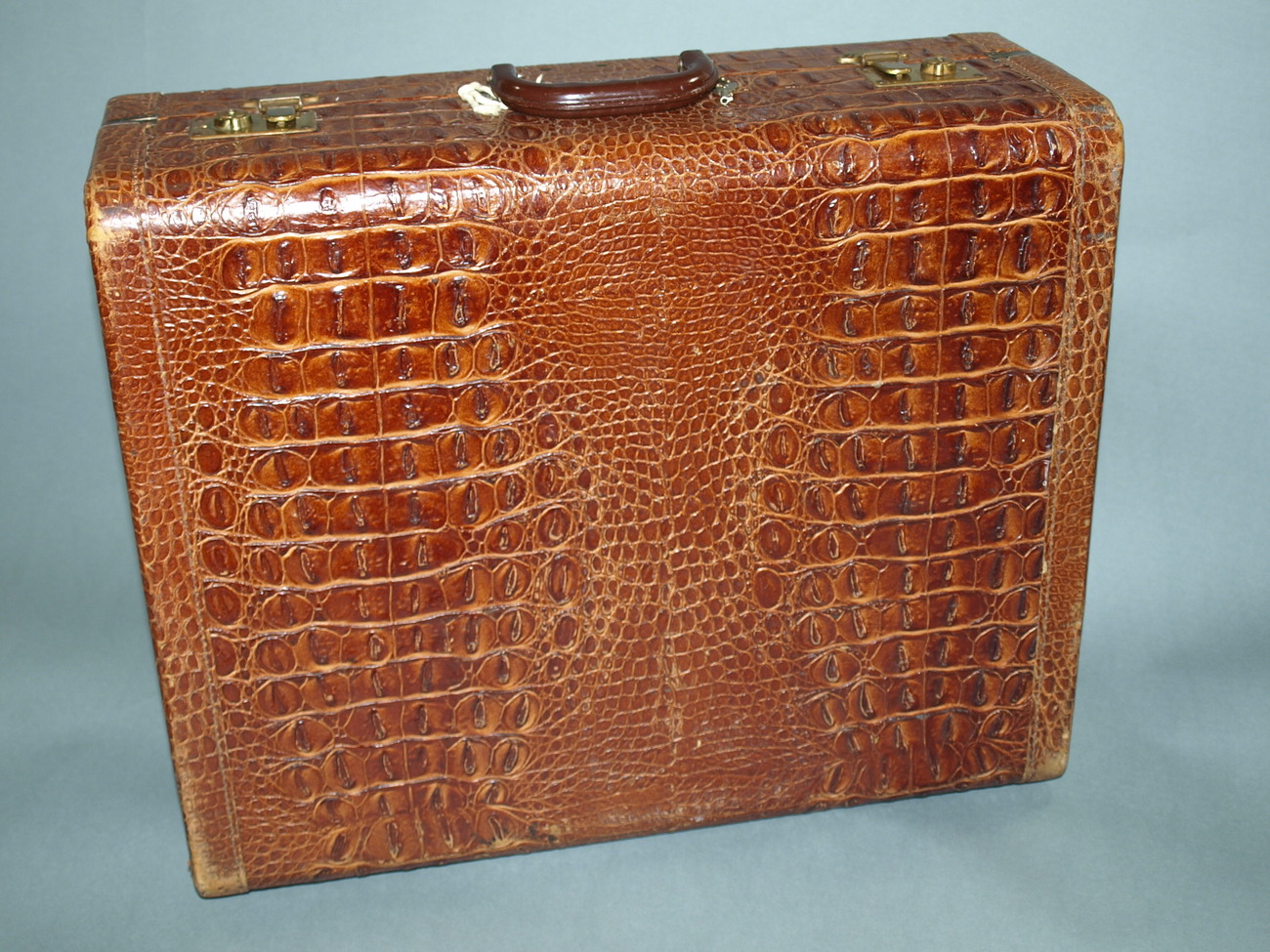 Vintage 30s Rare J. E. Fournier Crocodile Luggage Suitcase - Luggage