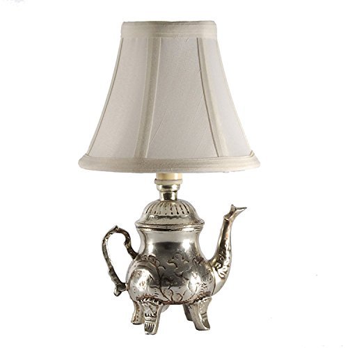 CBK Small Silver Teapot Accent Table Lamp Lamps