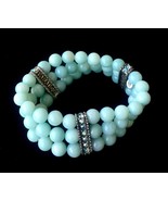 KIRKS FOLLY &quot;Peace Paradise Love&quot; Blue Glass Beaded 3 Strand BRACELET - ... - $85.00
