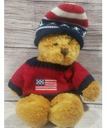 Plushland Plush Americana Teddy Bear Stuffed Animal Hat Sweater Patrioti... - $9.69