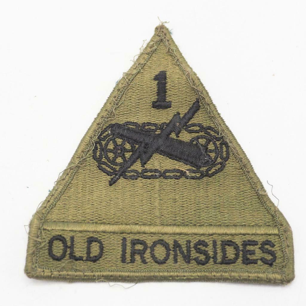 Vintage U.S. Army 1st Armored Division Old Ironsides Patch Army Green