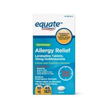 Equate 24 Hour Non-Drowsy Allergy Relief Loratadine Tablets, 10 mg, 45 Count..+ - $16.82