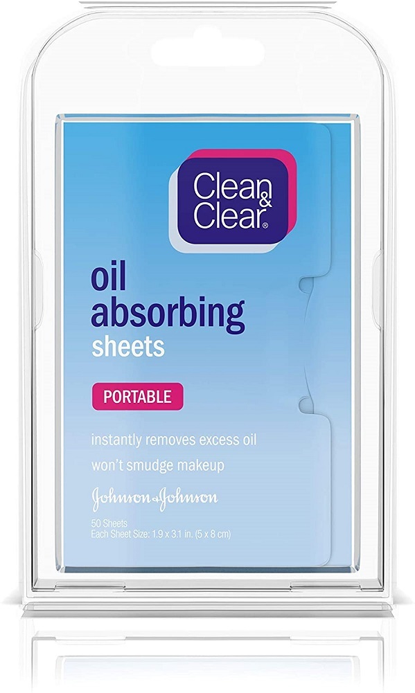 Clean & Clear Oil Absorbing Facial Sheets Portable Blotting Papers for Face 50ct
