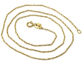 SOLID 18K YELLOW GOLD FINELY WORKED TUBE CHAIN 20 INCHES, 1 MM, MADE IN ITALY image 1