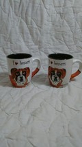 (K26) Set of 2 - I Love Boxers Rescue Me Now coffee cup mug Tyson 2010 - $29.70