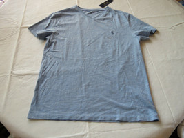 Men&#39;s Polo Ralph Lauren v neck T shirt soft s 661012 New Powder blue logo - $31.71