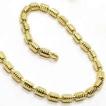 18K YELLOW GOLD CHAIN, NECKLACE 60 CM, 24 INCHES, DIAMOND CUT 3 MM TUBE LINK image 1